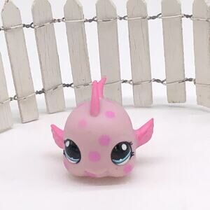 Littlest Pet Shop LPS Authentic Pink Polka Dot Fish #1139 2007 Hasbro